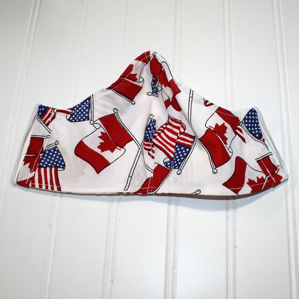 HANDMADE Canadian American Flag Face Mask Shield - Picture 4 of 7